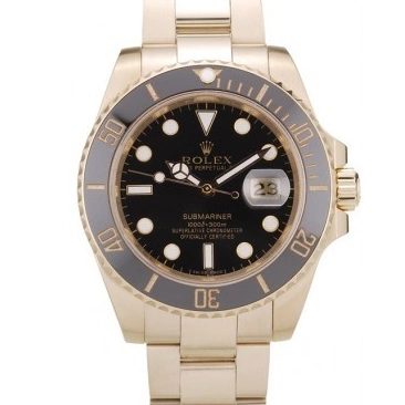 Aaa fake watches 98231 Black Ceramic Bezel Rolex Black Submariner Dial 0516